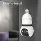 2MP Light Bulb Security Camera 2.4GHz Wireless Outdoor Indoor Camera with Night Vision