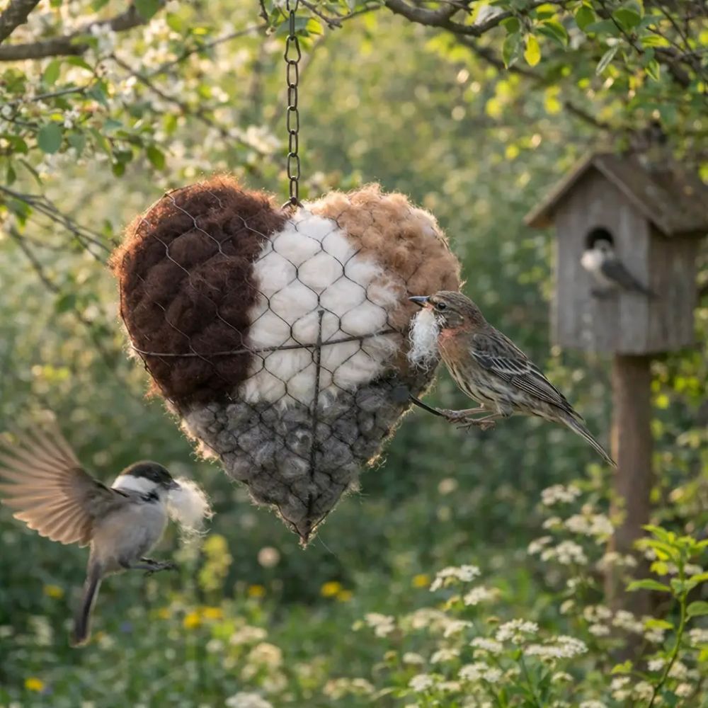 Bird Nesting Heart Outdoor Yard Art