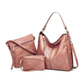 Luxury 3-Piece Leather Hobo Bag Set