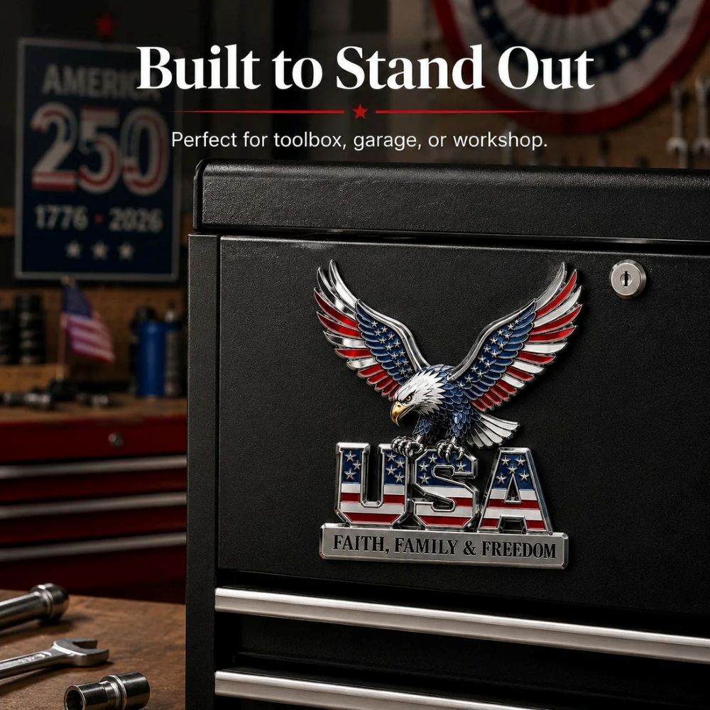 USA Faith, Family & Freedom Metal Emblem