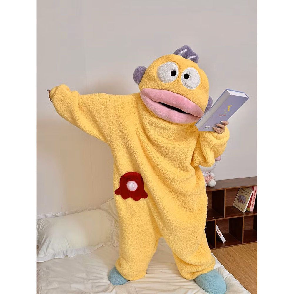 Funny Monster Hooded Fleece Robe for Adults