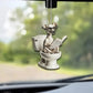 Whippet - Dog Sitting On Toilet Ornament  OT049