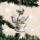 Whippet - Dog Sitting On Toilet Ornament  OT049