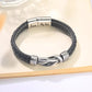 "Forever Linked Together" Braided Leather Bracelet