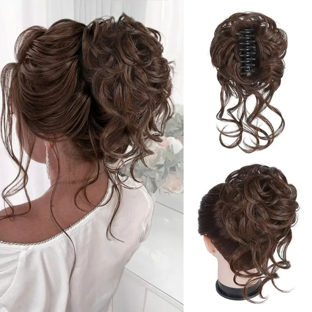 Messy Bun Hair Piece for Women – Claw Clip Fake Hair Bun Extension Natural Ponytail Hairpiece