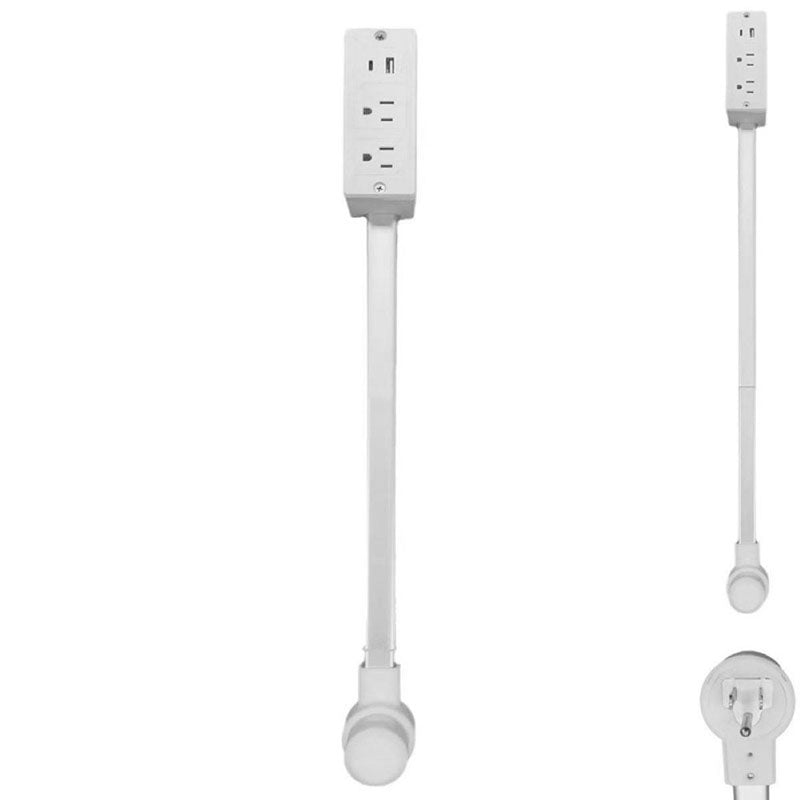 Outlet Electrical Outlet Extender with USB-A USB-C & 2 AC Outlets Extendable 18-28" Rotatable 180° for Couches Desks Nightstands