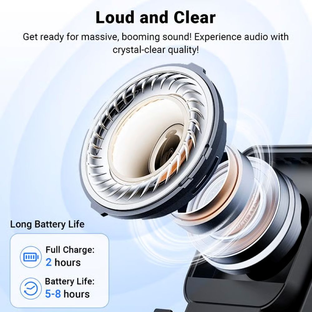 5-in-1 Wireless Induction Bluetooth Speaker with Adjustable Phone Stand