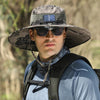 Outdoor Wide Brim Sun Hat With Solar Fan