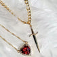 Heart Sword Pendant Necklace