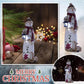 Woodland Snowman With Solar Lantern