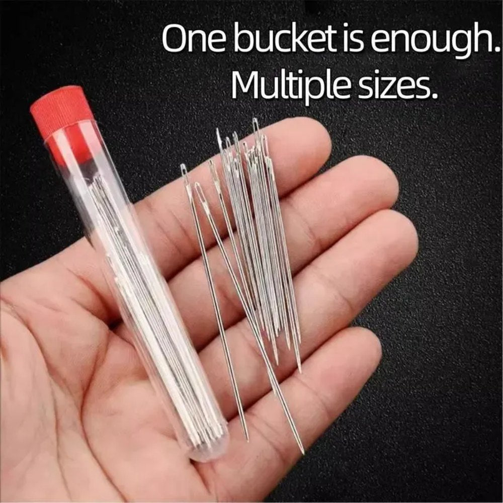 34 PCS Big Eye Steel Needles Set