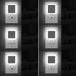 Six LED night lights for bedrooms, hallways and other indoor spaces