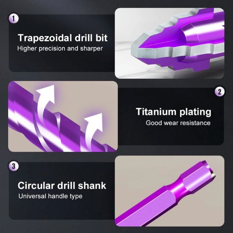 TungSteel VioletShield Quad-Edge Drill Set