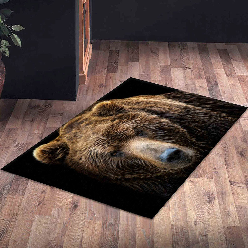 Realistic Bear Face - Wildlife Animal Area Rug - H631