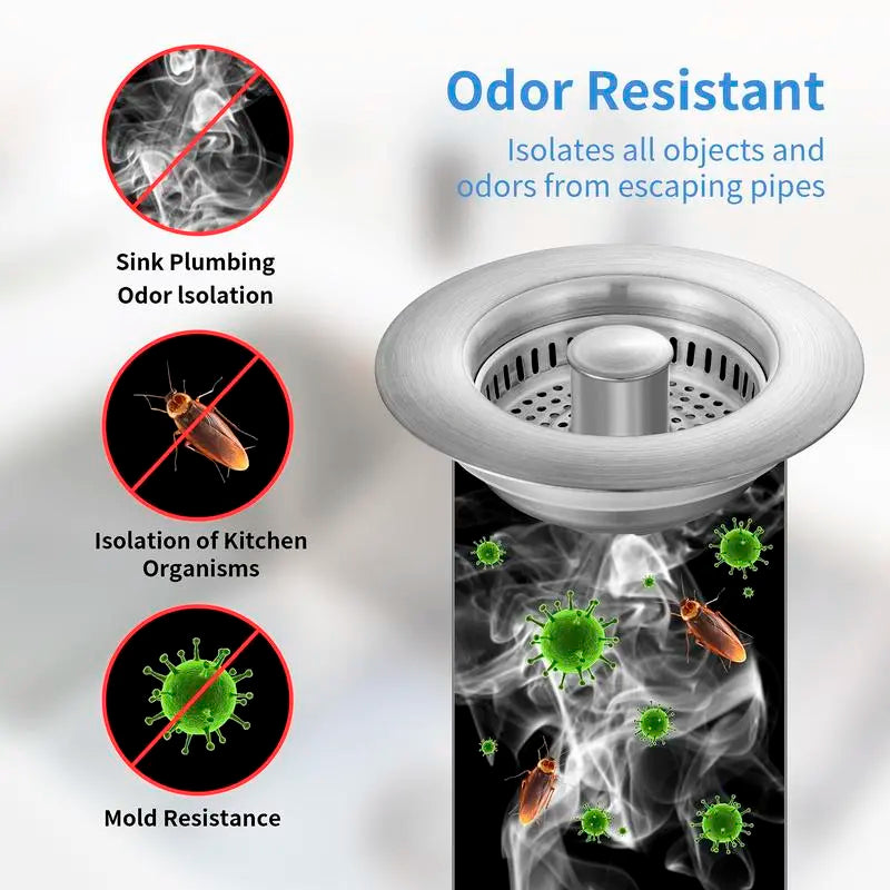 Upgraded 3 in 1 Kitchen Sink Drain Strainer