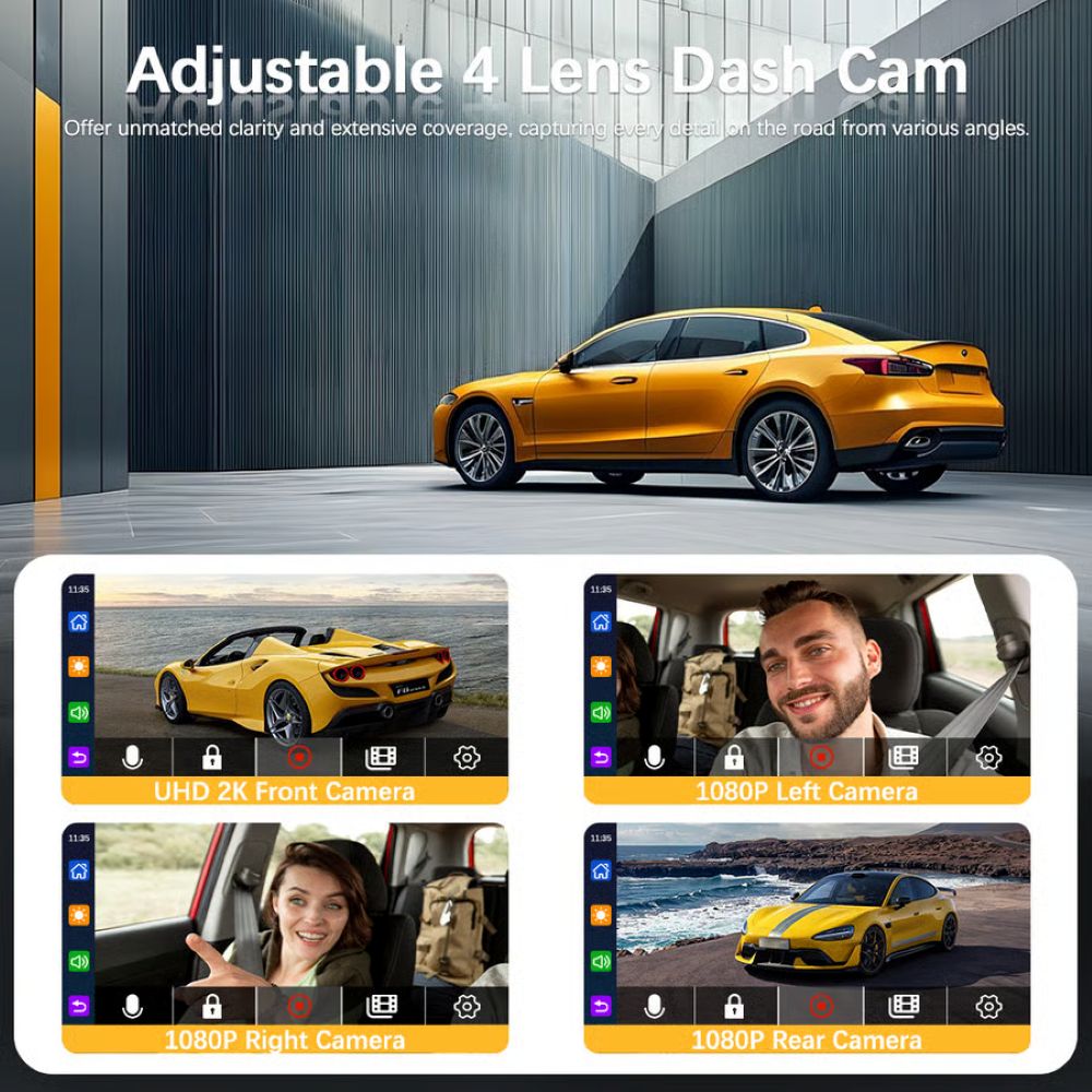 360° Car DVR WiFi 4Channels Dash Cam Video Recorder