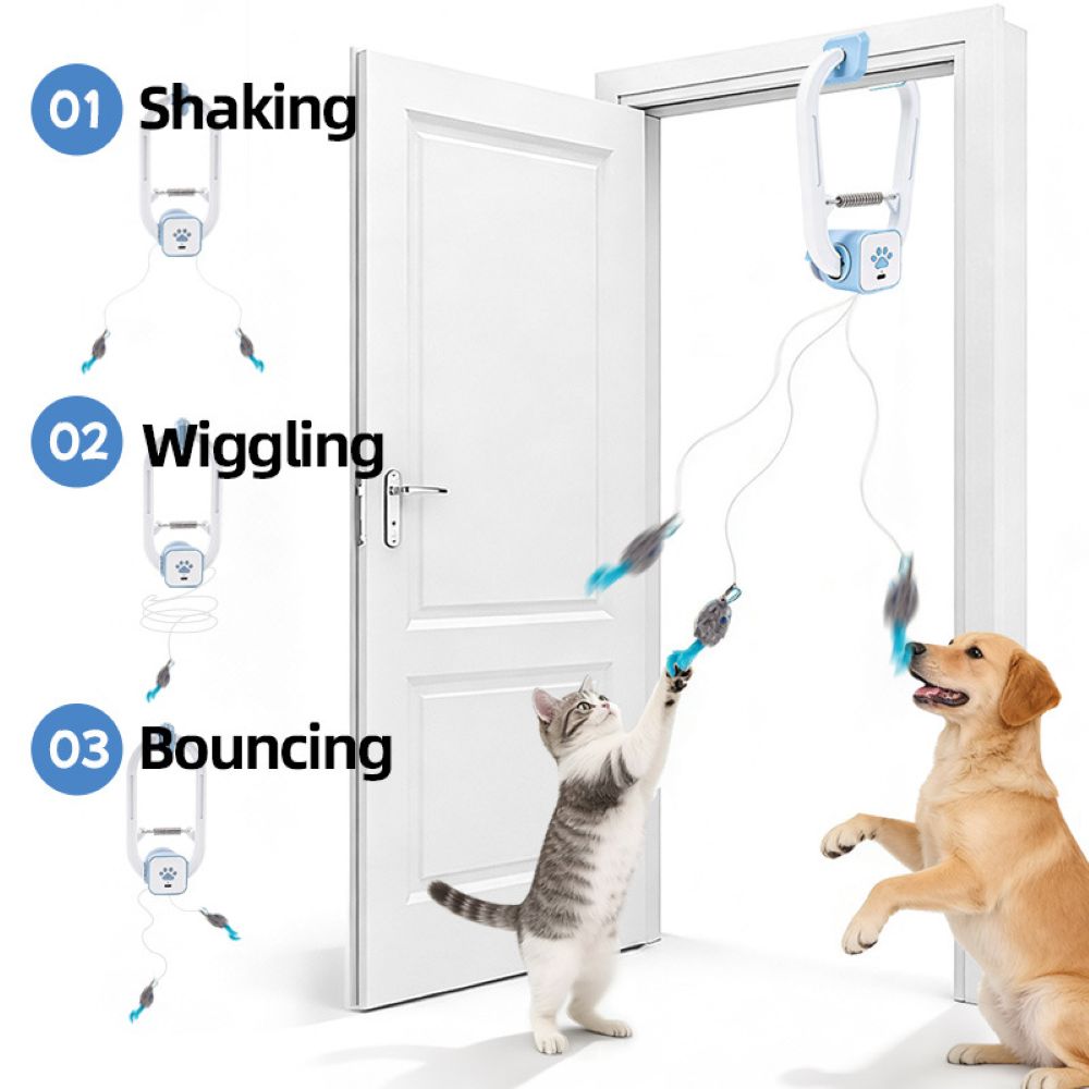 Door Hanging Interactive Pet Toy – Automatic Swing & Bounce Tease