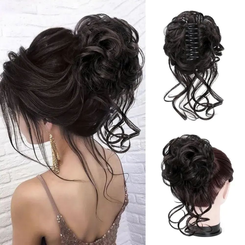 Messy Bun Hair Piece for Women – Claw Clip Fake Hair Bun Extension Natural Ponytail Hairpiece