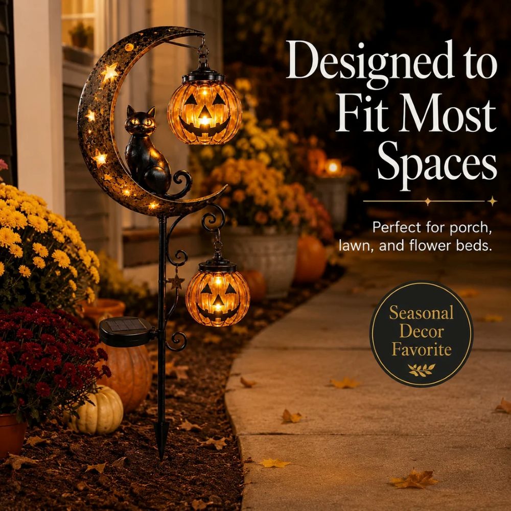 Pumpkin Moon Garden Stake Light