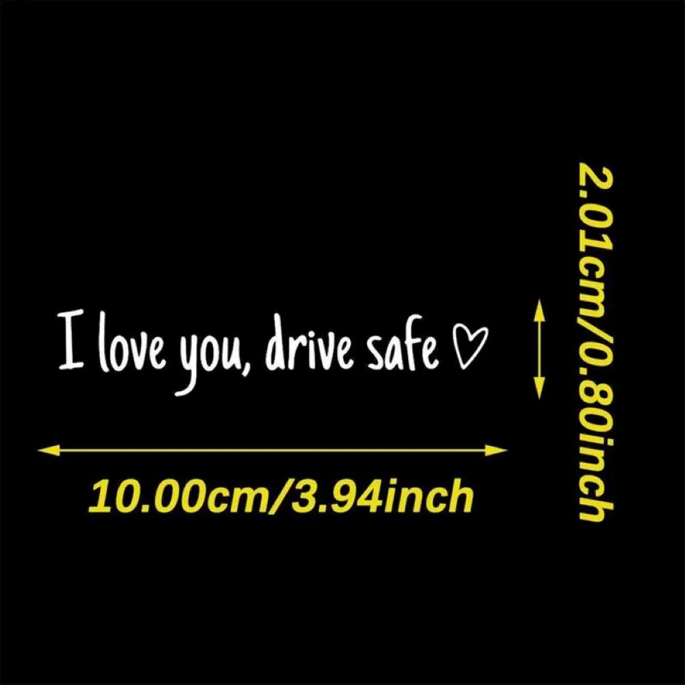 “I Love You, Drive Safe” Car Mirror Decal Set – Cute Reflective Vinyl Stickers