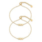 14K Gold Plated Adjustable Matching Bracelets for Women – Heart Charm and BFF Friendship Styles