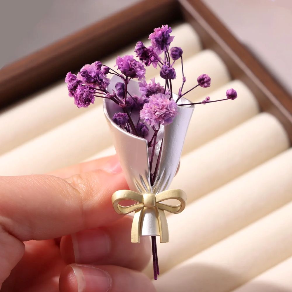 Real Flower Keepsake Brooch