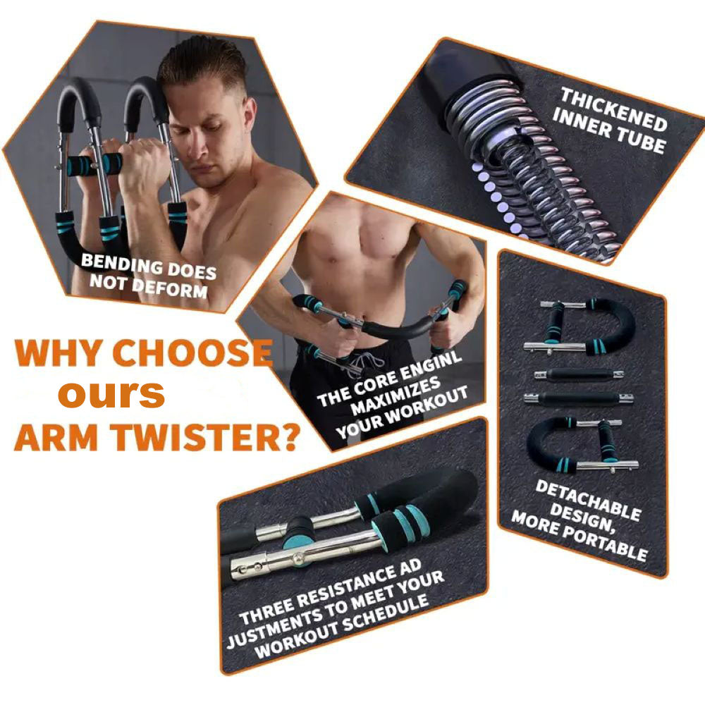 Portable Arm Trainer - Adjustable Spring Resistance Upper Body Workout