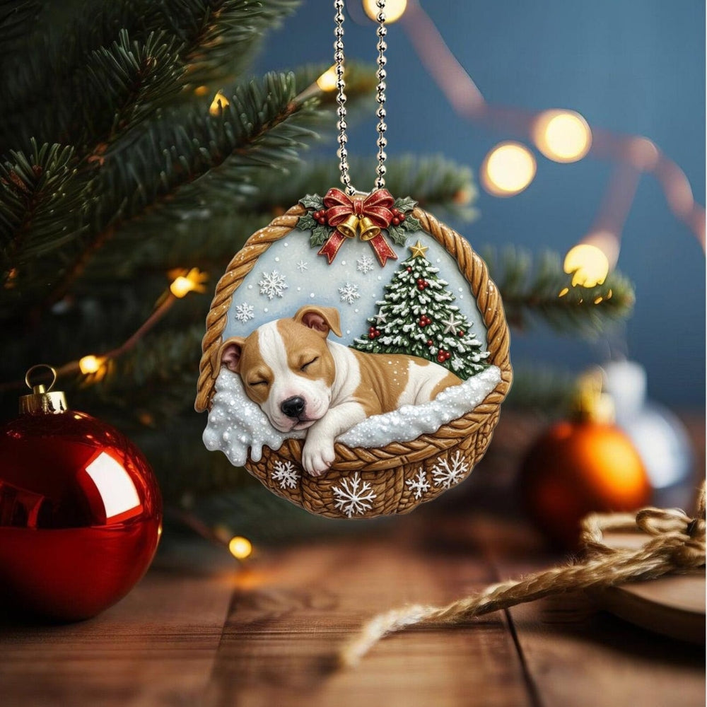 American Staffordshire Terrier In Mini Baskets Ornament - MB007