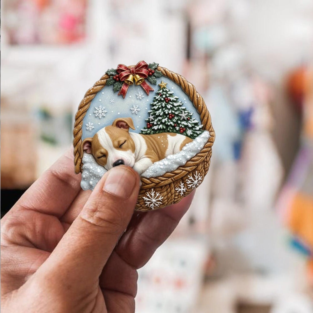 American Staffordshire Terrier In Mini Baskets Ornament - MB007