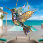 Crystal Sky Bluebird Stained Art Ornament