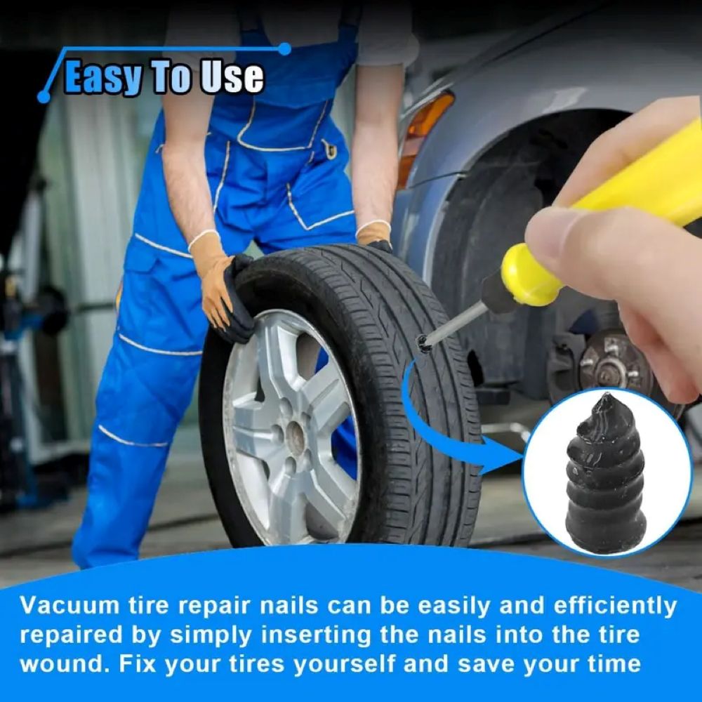 Tire Repair Vacuum Rubber Nails Kit