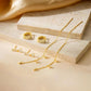 Gold Star Earring Set: Dangle Hoop & Stud Stacking Earrings