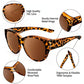 2025 New Polarized UV400 Protection Trendy Round Cat-eye Sunglasses