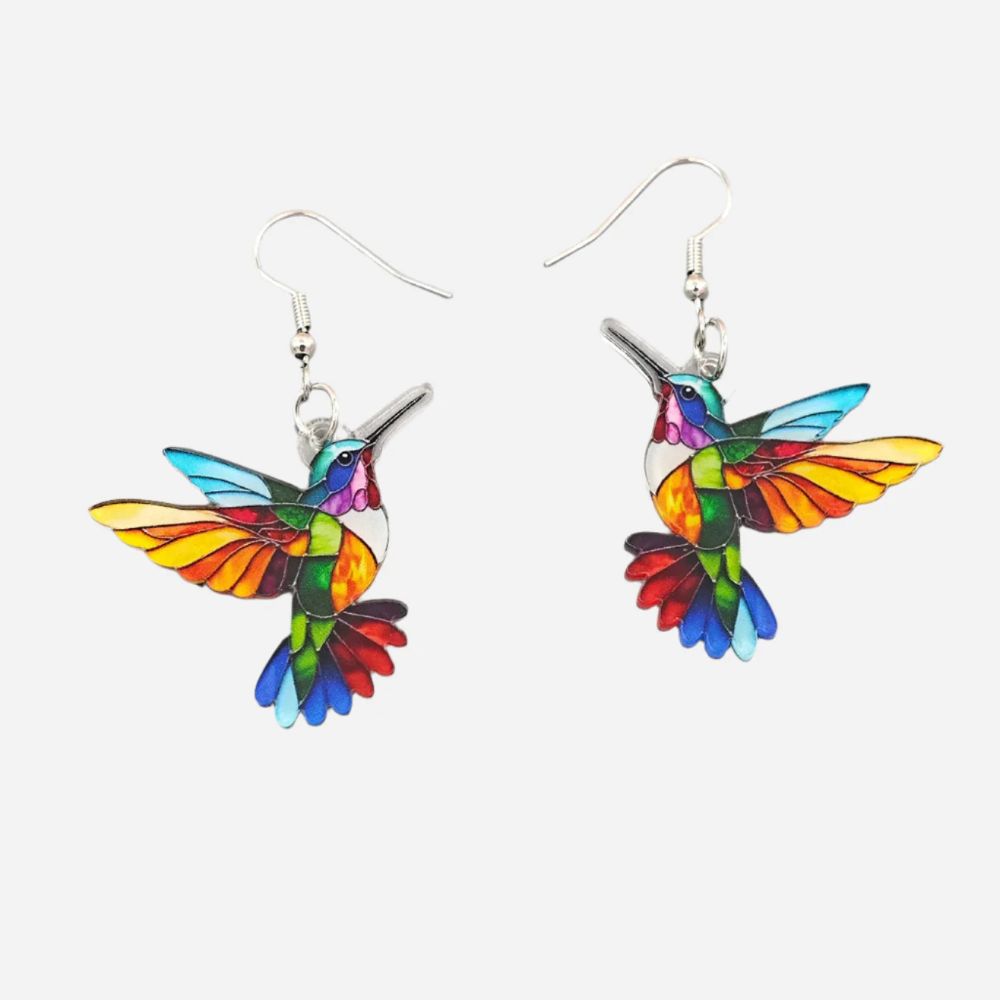 Beautiful Hummingbird Necklace With Earrings
