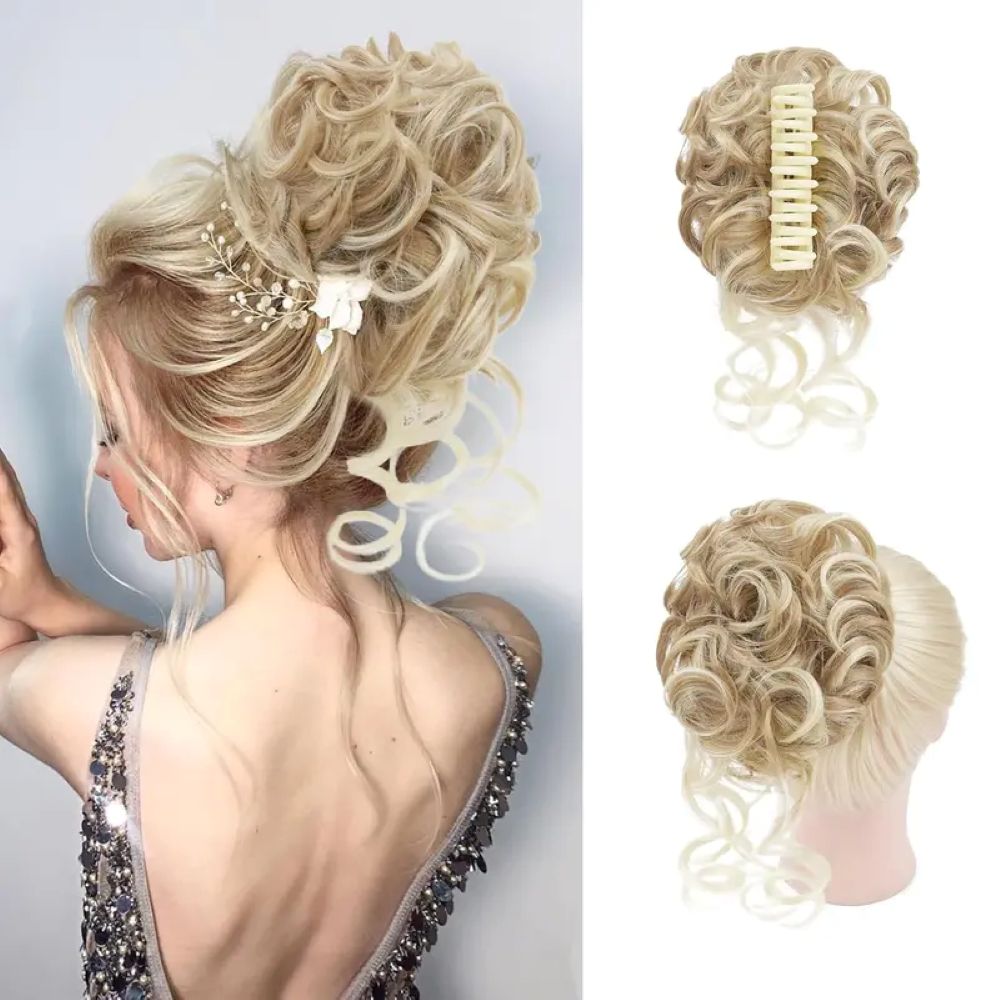 Messy Bun Hair Piece for Women – Claw Clip Fake Hair Bun Extension Natural Ponytail Hairpiece
