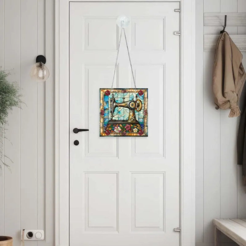 Cute Sewing Machine Suncatcher Ornament