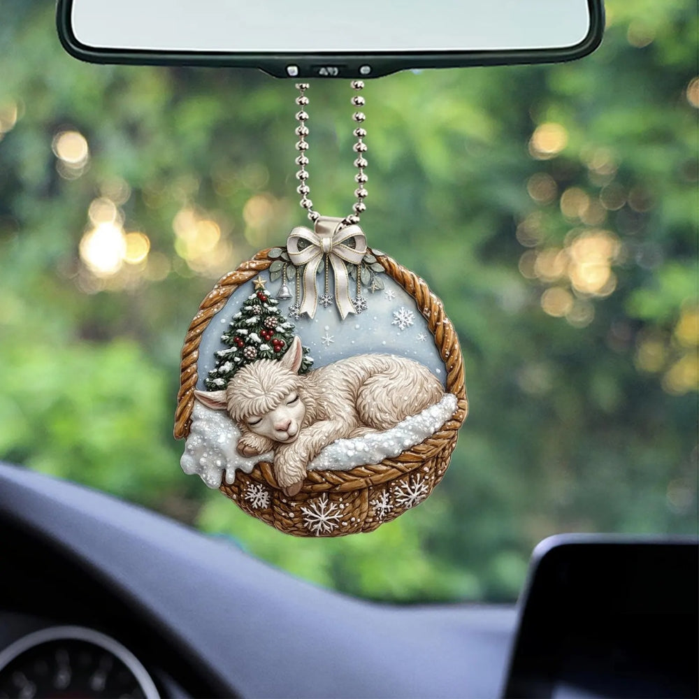 Alpaca In Mini Baskets Ornament - MB008
