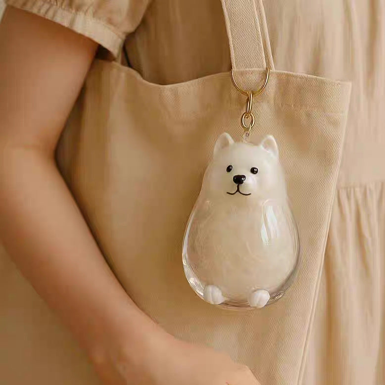 Samoyed Hair Collector Keychain Charm Memorial Storage Box HC012