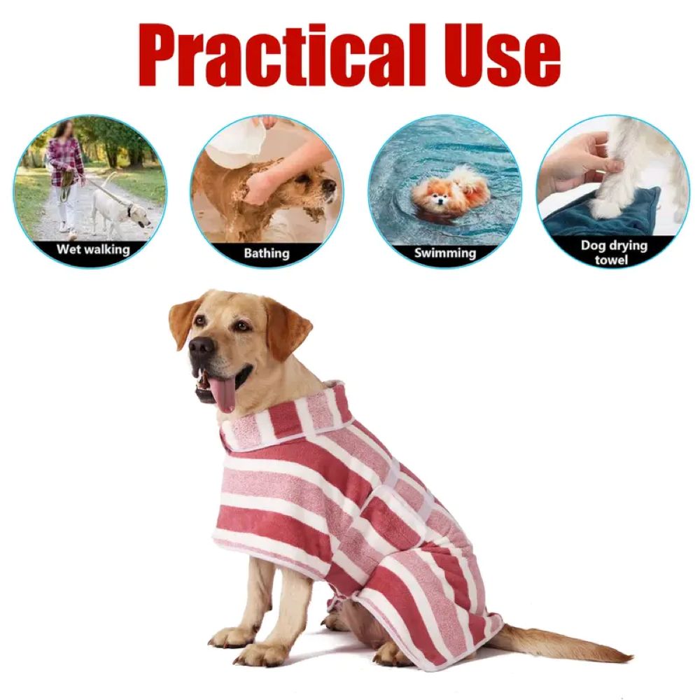 Quick-Drying Dog Bathrobe - Super Absorbent Soft Pet Towel Wrap