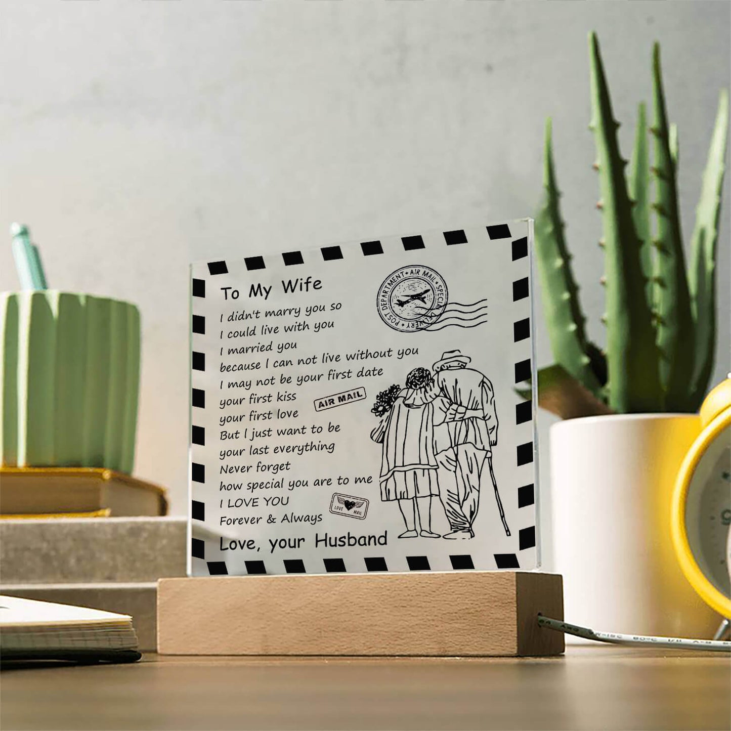 To My Wife - D348 -  LED Acrylic Plaque
