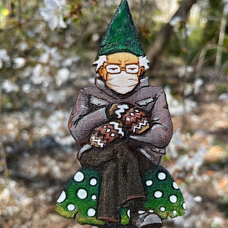 Bern in a fern 🍄Grumpy Bernie Gnome Plant / Garden Wood Stake