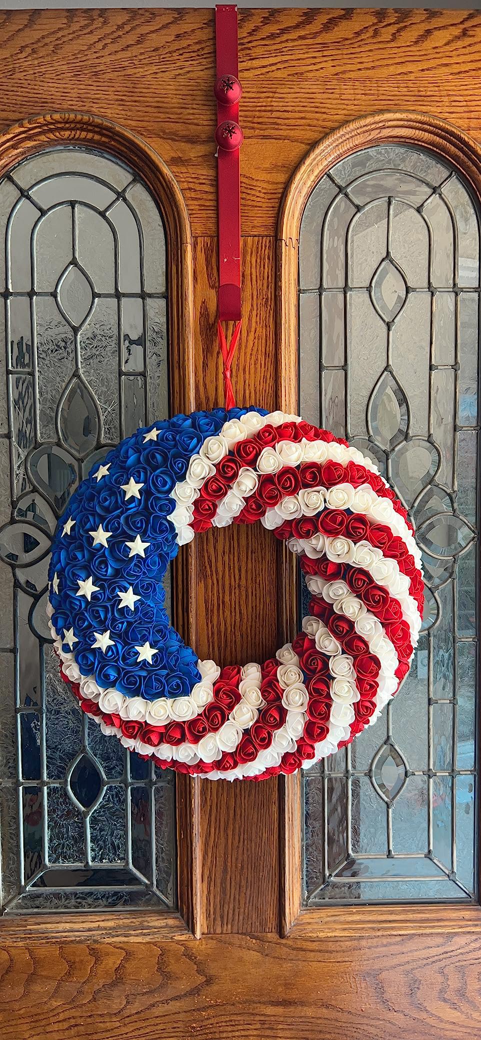 Red White and Blue Roses Patriot Wreath