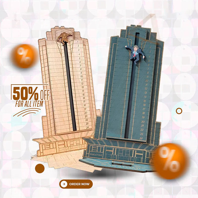 Die Hard Advent Calendar - Hans Gruber Falling off of Nakatomi Plaza