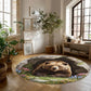 Spring Floral Bear Cave - 3D Illusion Round Rug - H641