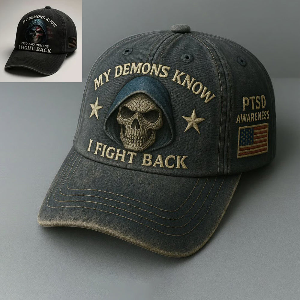 PTSD Awareness Veterans Challenge Hat – I Fight Back, Every Day