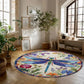 Floral Dragonfly - 3D Illusion Round Rug - H642