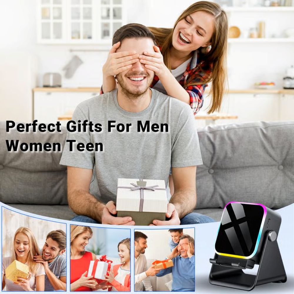 5-in-1 Wireless Induction Bluetooth Speaker with Adjustable Phone Stand