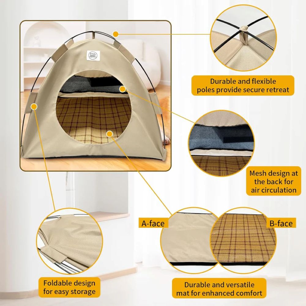 BreezyDen Pop-Up Pet Tent – Portable Hideaway for Cats & Small Dogs