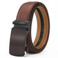 Leather Ratchet Belt With Adjustable Buckle