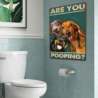 Are You Pooping Funny Dogs - Metal Sign - Gifts For Pet Lovers Personalized Custom Metal Sign